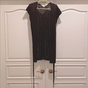 🌟 Eileen Fisher Cap Sleeve Knit Cardigan - Brown